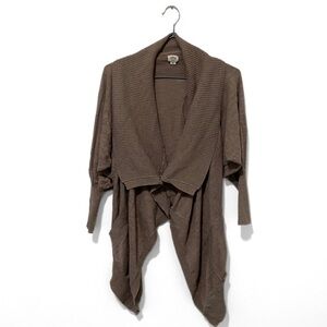 Wilfred | Aritzia Brown/Tan Linen Blend Flowy Waterfall Cardigan Sweater Size S